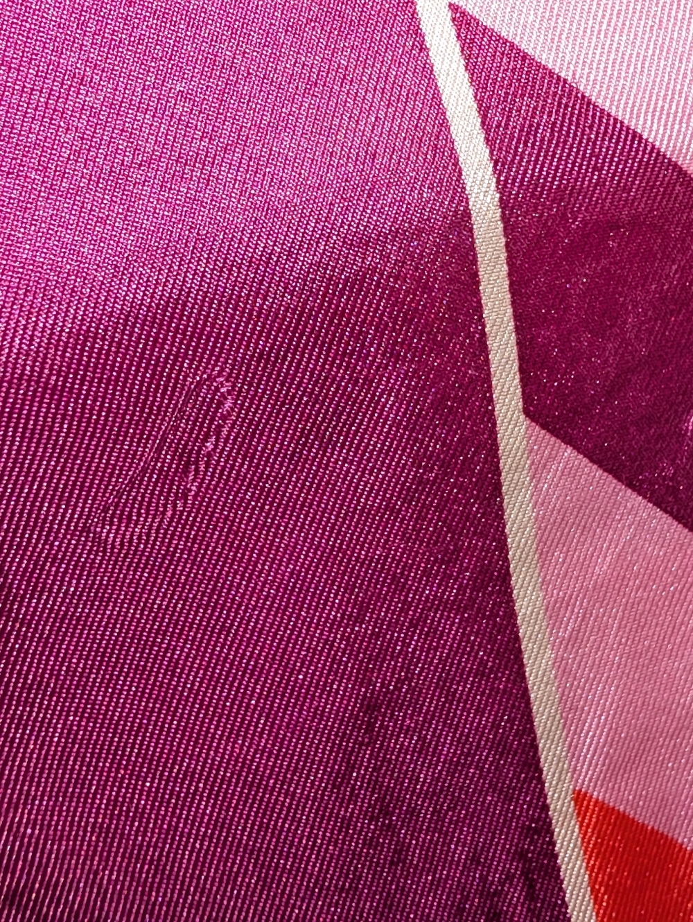 Coach Scarf Multicolor Diagonal Stripe Silk with Magenta Border 21" X 21" GUC - Picture 9 of 11